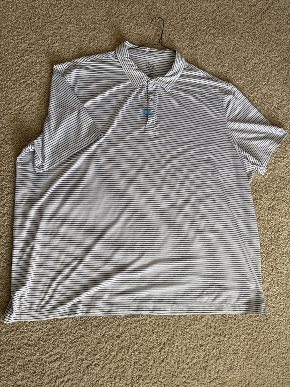 💁‍♂️4X Jos. A. Bank traveler White and Dark Gray Thin-Striped Polo